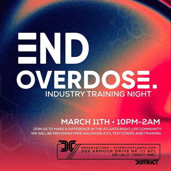 Monday, March 11th, experience a night of education on harm reduction, naloxone certifications, and free resources in collaboration with End Overdose.