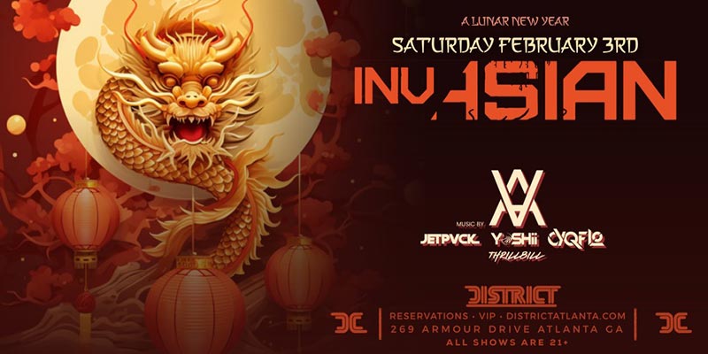 Join us on February 3rd at District Atlanta for the most anticipated celebration of the year—the InvAsian Lunar New Year! 
