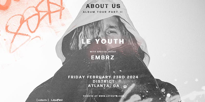 Le Youth, the maestro of merging genres, is bringing his signature style to Atlanta on Friday, February 23rd!