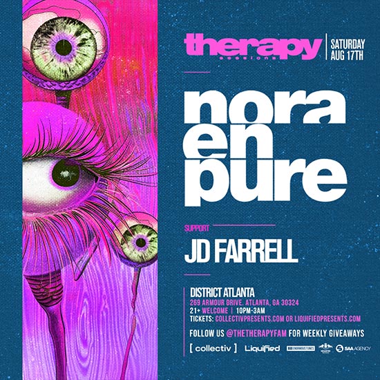 Join us Saturday, August 17th at District Atlanta for  Nora En Pure, the queen of deep house music.