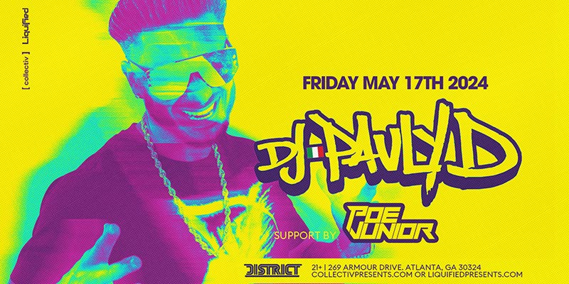 Get ready to dance the night away as District Atlanta proudly presents an electrifying performance by none other than DJ Pauly D on May 17th! 