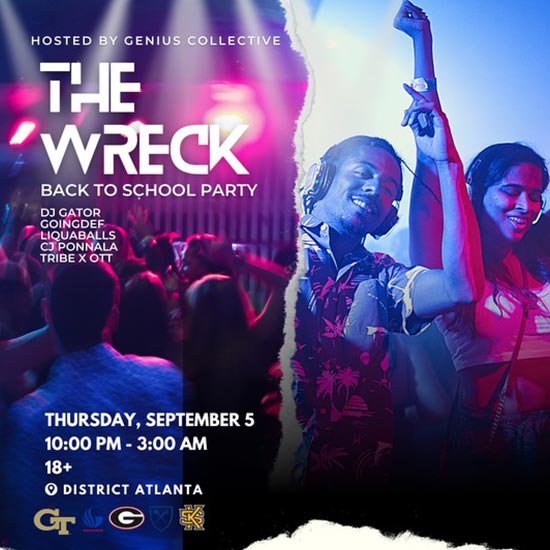 The Wreck Back to School Party at District Atlanta on Thursday, September 5th
