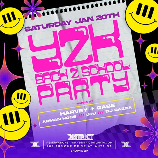 Y2K Back to School Party January 20th.