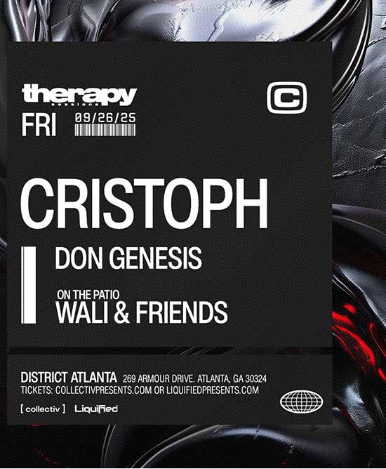 Cristoph at District Atlanta on Saturday, September 26th!