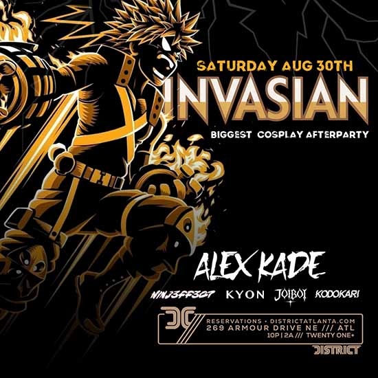 Invasian: Biggest Cosplay Weekend Party at District Atlanta on Saturday, August 30th