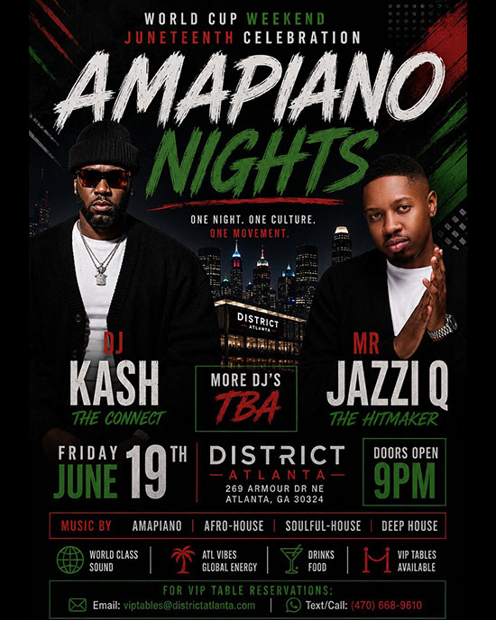 Amapiano Nights at District Atlanta Friday, June 19th