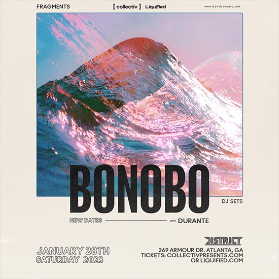 Grammy Award-nominated artist, Bonobo, is gracing District's stage on January 28th for a special DJ set! This is going to be a groovy night on the dancefloor, so don't miss out!  