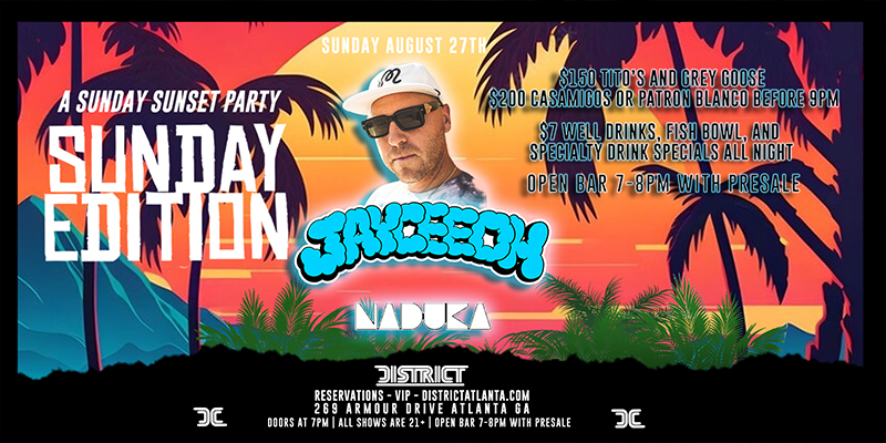 Join us for an unforgettable District Sunday Edition: A Sunset Party on August 27th!